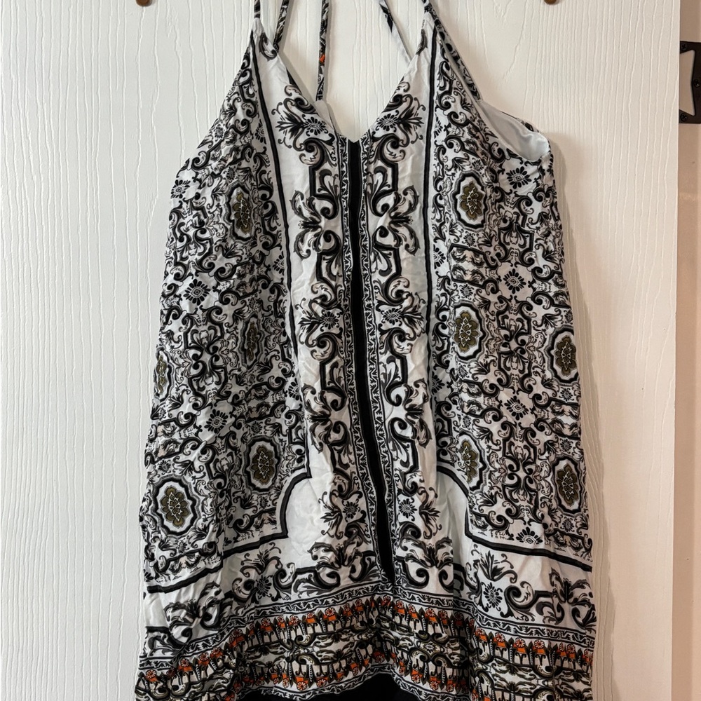 fab'rik Black and White lined Graphic Tank/Canisole